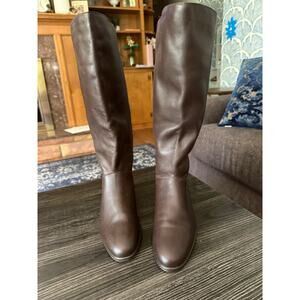 HUNT CLUB Brown Leather Knee High Riding Boots Sz. 6M